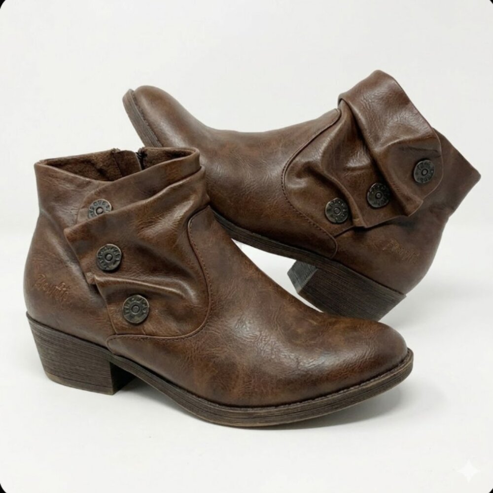 Blowfish - 1-inch Heeled Ankle Boots in faux leather  - brown Size 8,5